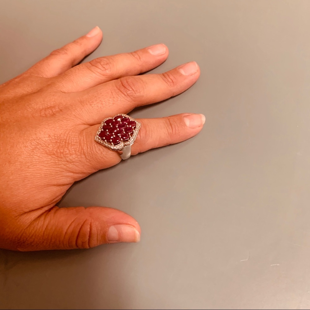 Ruby and Topaz silver ring.